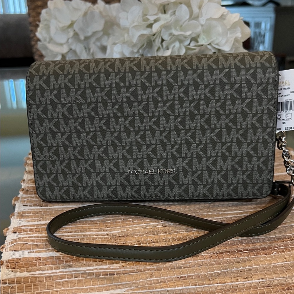 Michael Kors Olive Monogram Crossbody